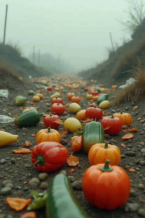 Picture plastic food due to environmental damage