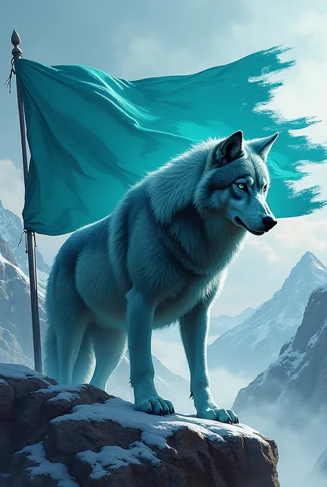 Let the color of the flag be Turquoise and its symbol be the wolf