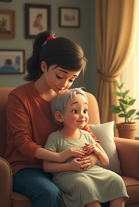 Here’s a prompt for generating images related to this emotional story:


---

"An emotional scene of a young boy sitting with his mother in a cozy living room, promising her that he will make her proud. The setting is warm and full of love, with soft light...