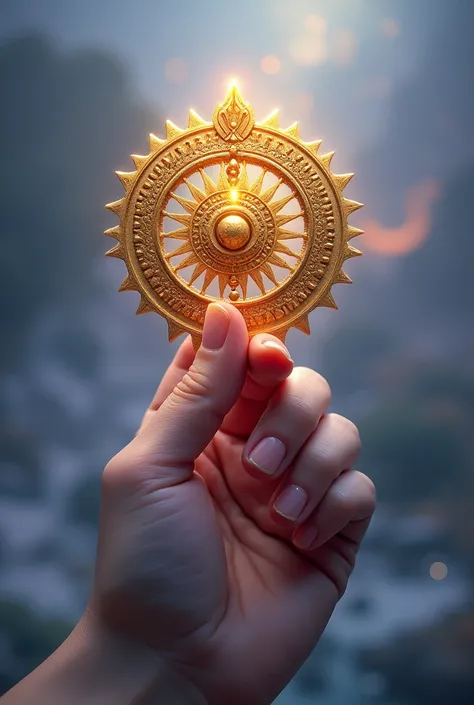 Lords vishnus sudarshan chakra on a finger 