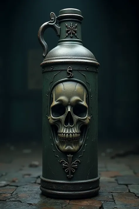 Water can with skull pattern