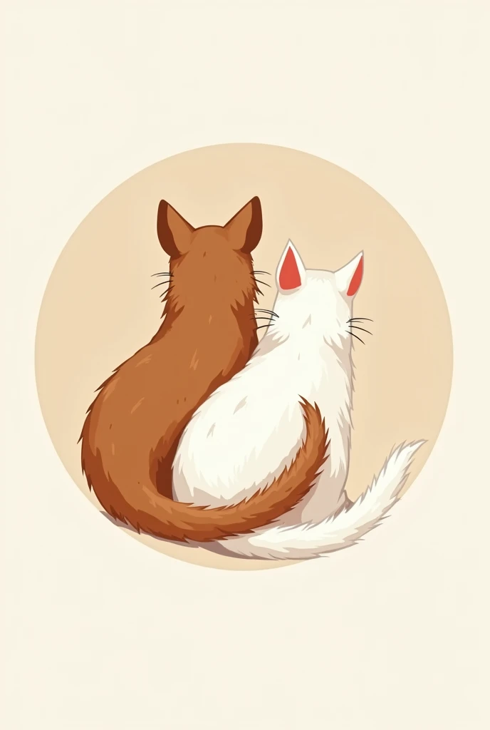 Circle Logo of a tail of dog and cat 