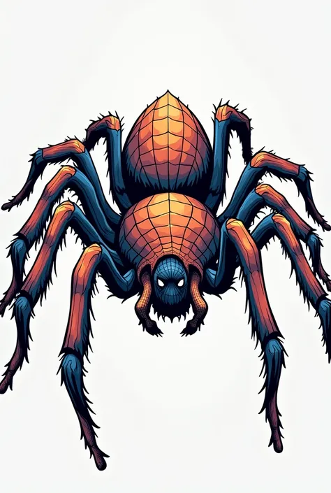 Draw a color picture of a house animal spider comic style