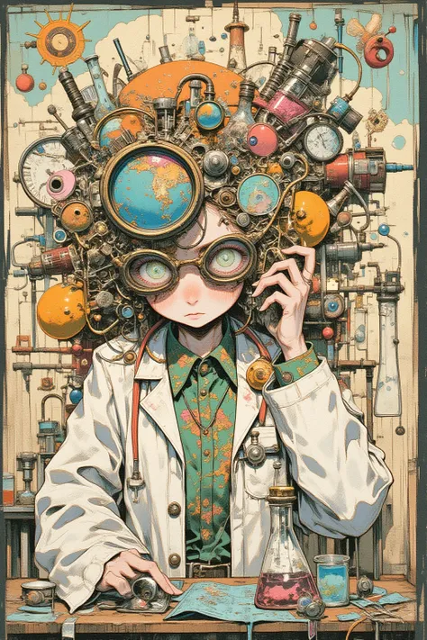  Mad Doctor Woman 、She says「call me Dr.silencer」 surreal collage, a contemporary artistic collage, collage artwork,     New Album Cover    ,    Great job! , digital collage, ( collage ), collage art, contemporary collage, mixed media collage,     surreal +...