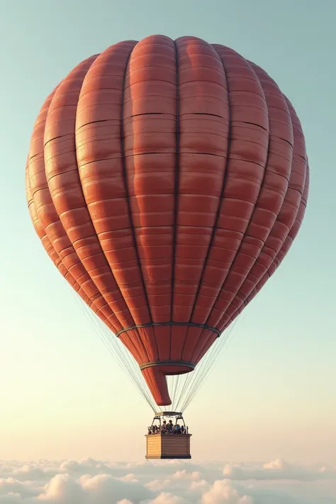 Hot air balloon in the upper part made of large and heavy red bricks