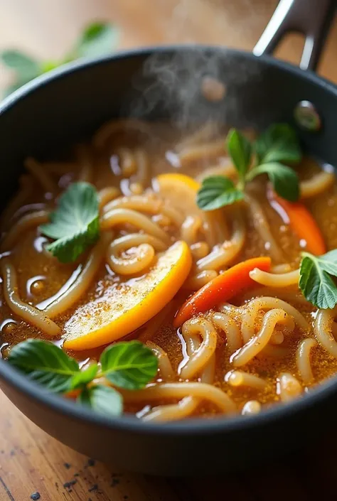 STEP 4: PREPARE THE BROTH

• Make Broth: In a large pot, combine the vegetable broth, soy sauce, garlic powder, onion powder, and bay leaf. Bring to a simmer. MAKE THIS IN REALISTIC NOT CARTOON MAKE IT IN SIMPLE KITCHEN AND CLOSE UP PIC