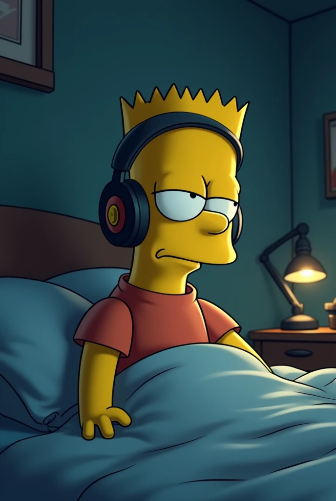 Bart Simpson Sad Song Listening Filling Sad