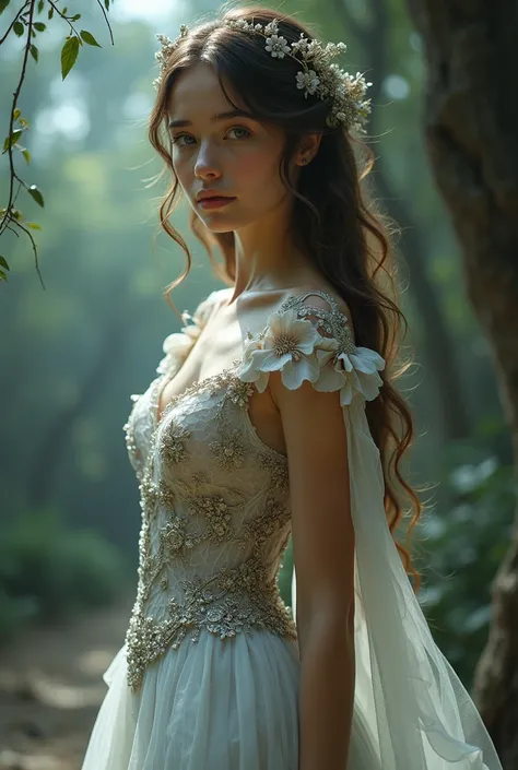 Fantasy beAutiful girl wearing alluring and sexy dress
