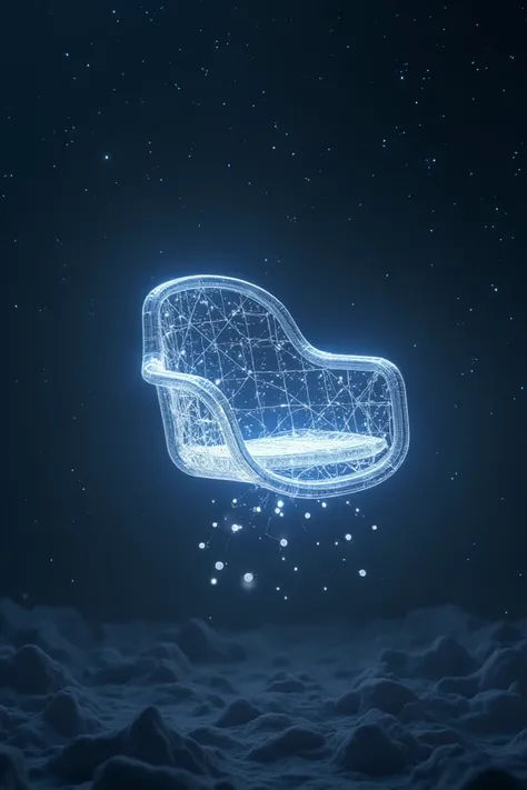  A chair made up of molecules with chemical bonds in space,to be something surreal in space  