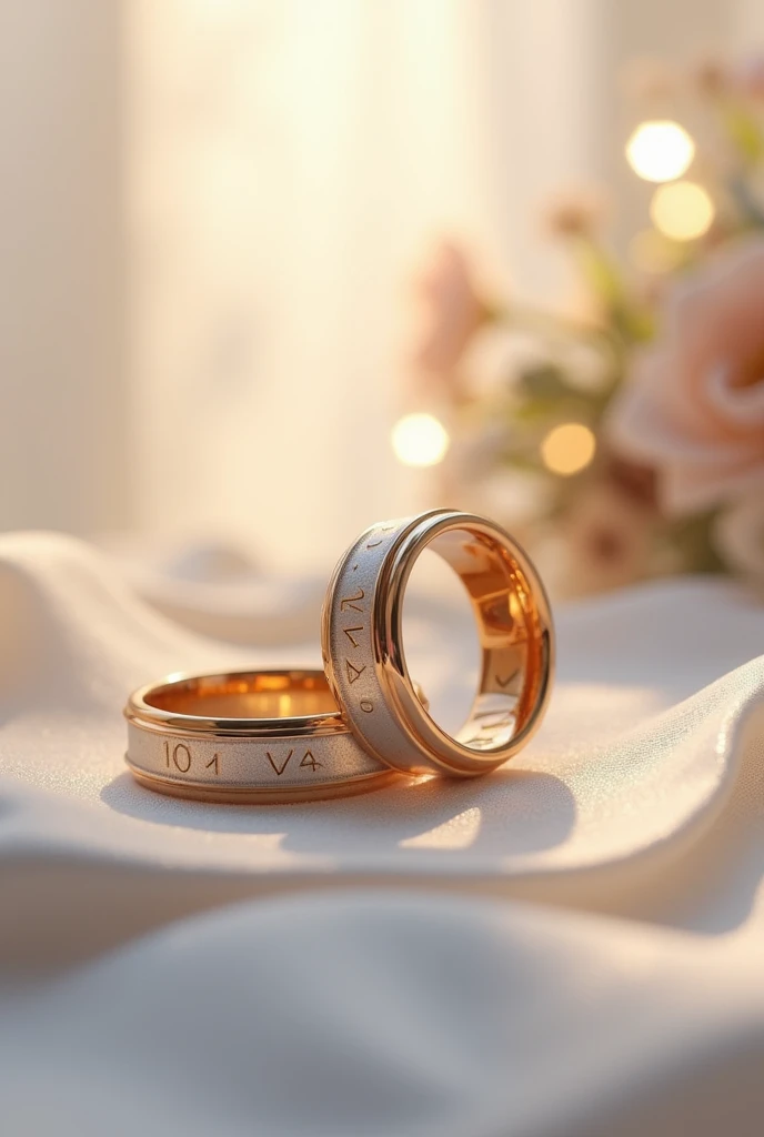 Wedding rings with the numbers 4 12 14