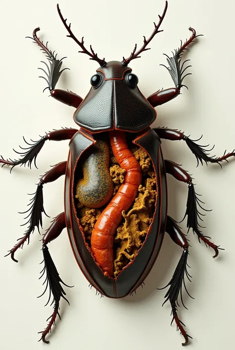 Digestive System:
Cockroach-like Gut: The Mycoroach would retain the basic structure of a cockroach’s digestive system. It would have a mouth that leads to the foregut (esophagus), followed by the midgut (stomach) for nutrient absorption, and finally, the ...