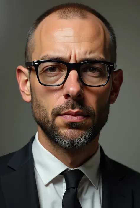 a close up of a man wearing glasses and a suit, a hyperrealistic painting by Paolo Parente, instagram, incoherents, instagram story, mimmo rottela, captura, deepfake, ute osterwalder, beto val, tanino liberatore, stefano tamburini, he is about 40 years old...