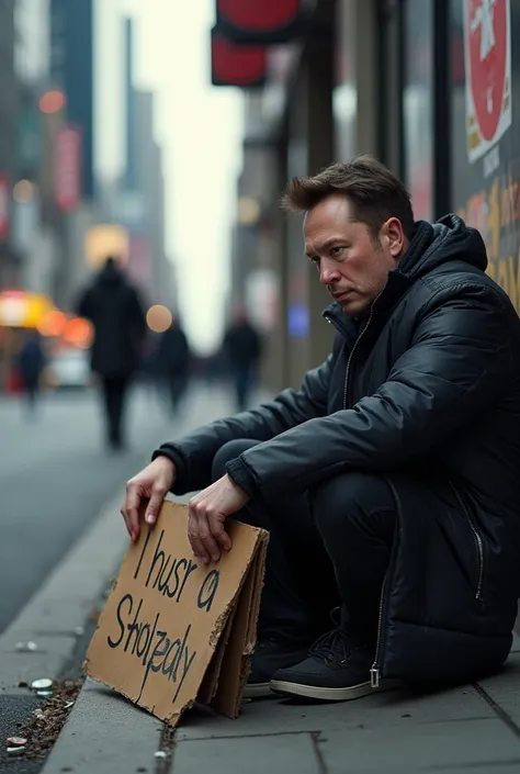 Elon Musk became a beggar
