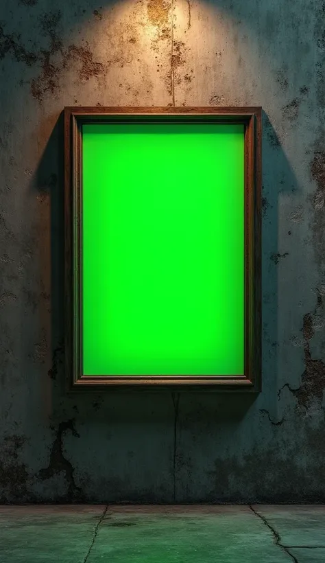 Frame with green background on the wall 
More suited to the road 