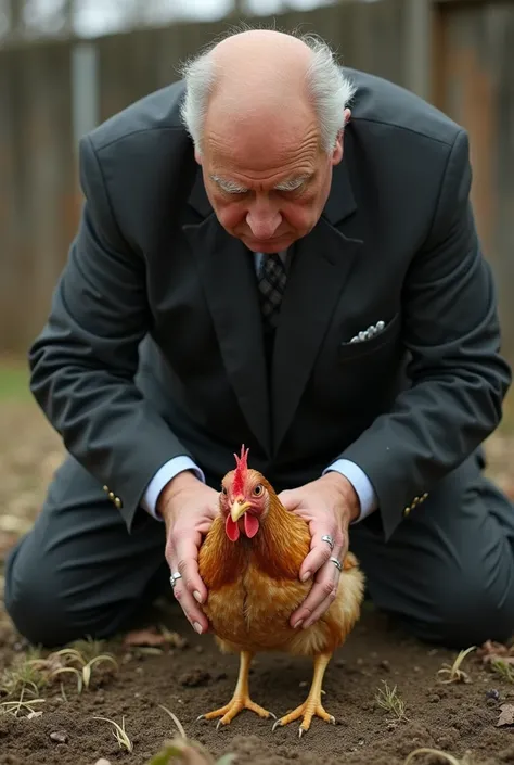 Helmut Kohl revives a chicken with chest compressions