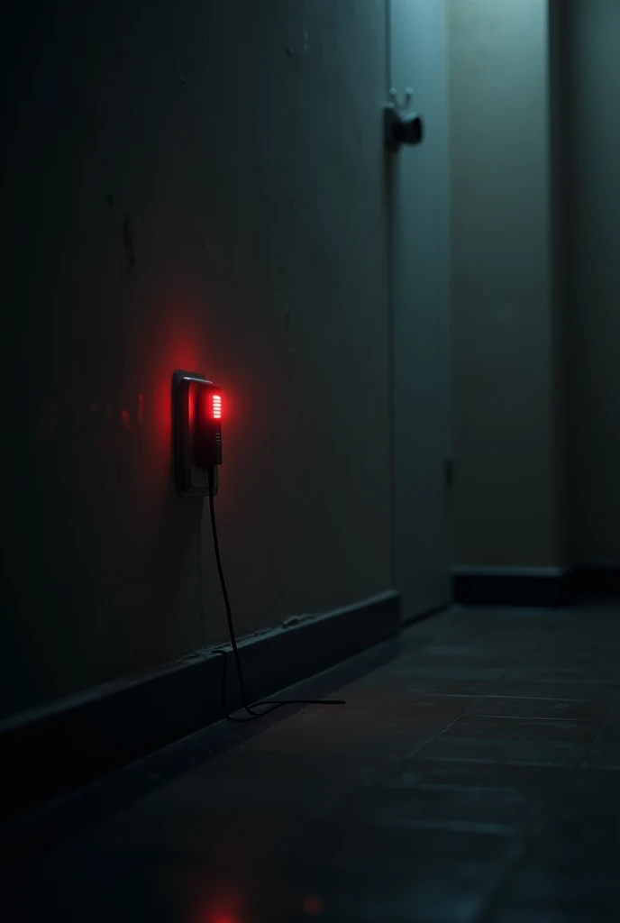 A small recording device hidden in the corner of the confession room, its red light faintly blinking in the dim ambiance.


