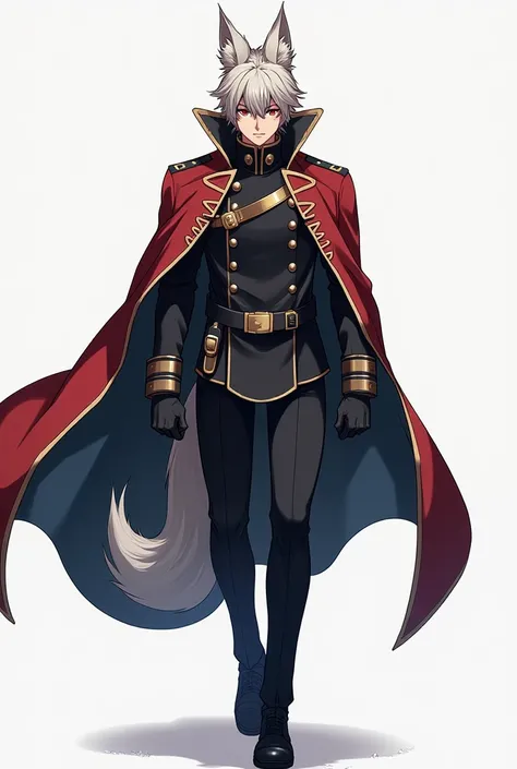     gun, the elite naval commander appears to be a handsome anime character... .., , , About 29 years old, , ,   , But the ear is an animal     .       This image shows both torso and two legs..  . ,   And feet, shot with a 