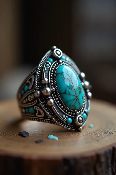 Iam iranian and tall with faded beard and long hair. I want to make a very rare and super epic and very very unique silver ring in the workd by turquoise for my self that represents achamenid empire and the great Cyrus. Give me an idea