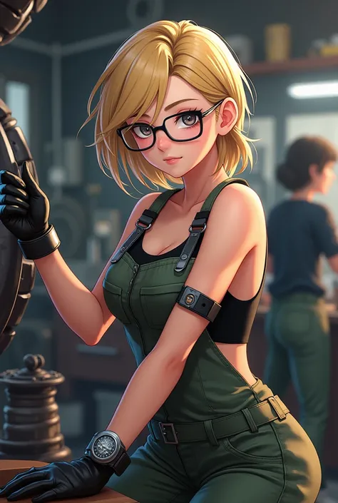 Use mature anime traits!

* Name: Helena
 * Age: 20 years
 * profession: mechanics (Suggestion)
 Physical description :
 * Hair: blonde,  medium length , normally messy .
 * eyes: blacks, brilliant, transmitting intelligence and determination.
 * glasses: ...