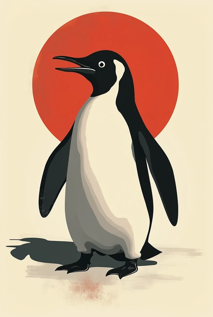 penguin poster masterpiece in Bauhaus style,  poster/ magazine illustration effects, masterpiece, masterpiece,  Illustration , 