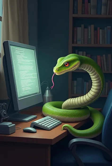 python snake using computer to learn python script