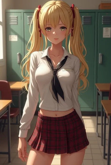 Blond school girl in sexy school Outfit 