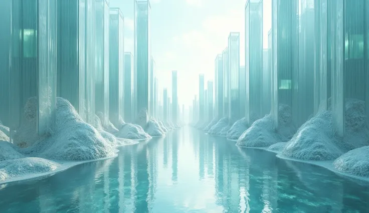 A world covered in beautiful glass without people