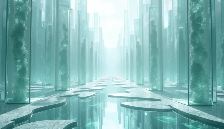 A world covered in beautiful glass without people