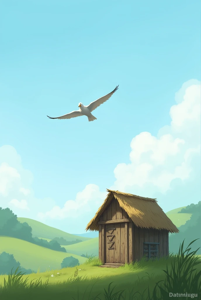 One arrow hut one birs is flying in sky