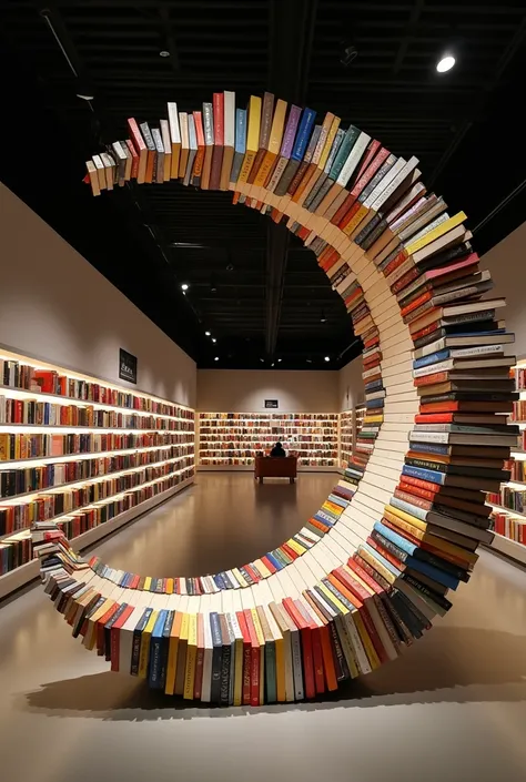 Book exhibition where books will be arranged in the form of a crescent moon