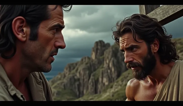 It generates Mel Gibson and Jim Caviezel in a scene from the Passion of the Christ to show the faces of both people, Let us see a scene of the crucifixion and the face of Mel Gibson directing the scenes 