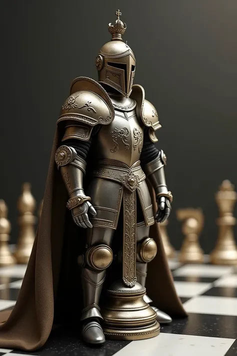 pawn chess figure in a knight’s costume