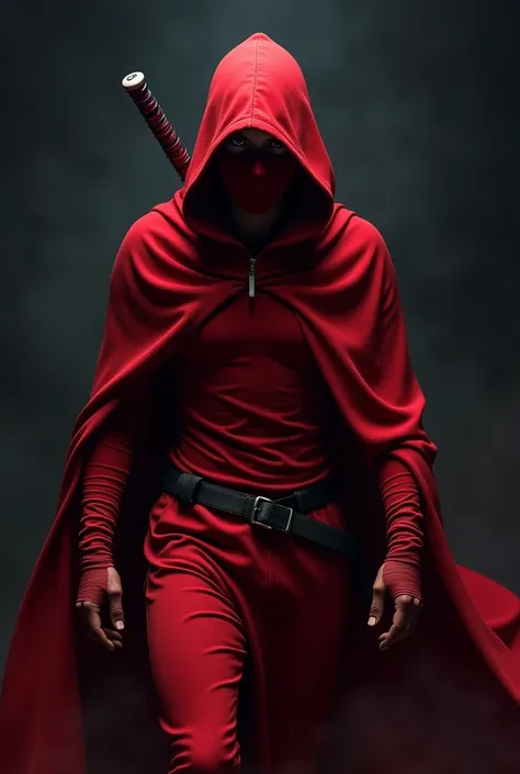 A red ninja with a red mask and red clothes 