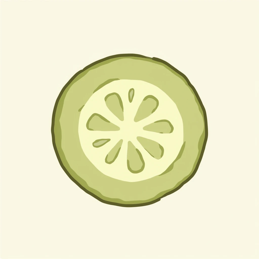  pickle round slice cartoon logo line art