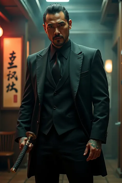 Andrew tate as an japanese gangster 