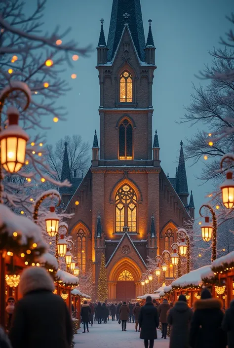 close-up of christmas church during festival