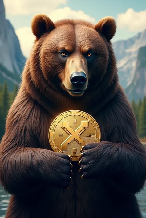 bear holding xrp coin