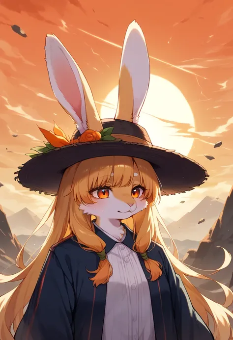 score_9, score_8_up, score_7_up, score_6_up, score_5_up, score_4_up, source_anime, best quality, amazing quality, very aesthetic, absurdres, 1girl, (furry, kemono:1.3), rabbit, rabbit girl, rabbit ears, solitary traveler, wilderness, cracked earth, dust wh...