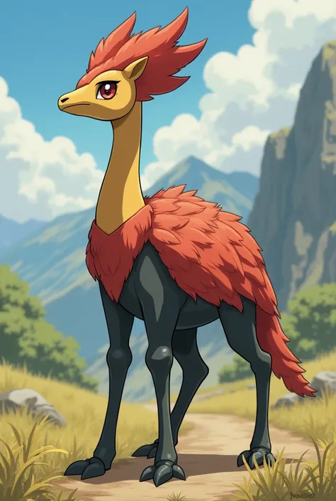 An aymara armored guanaco Pokémon