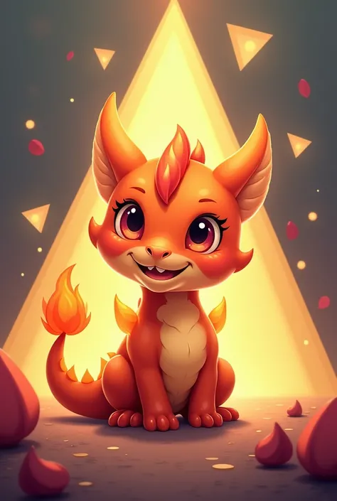 Cute　Fire Spirit　dragon　Triangle



