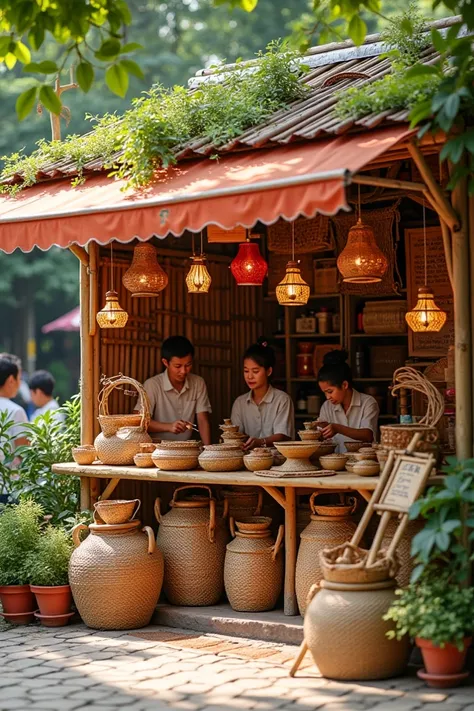 Vietnamese style ,  bamboo sales stand 