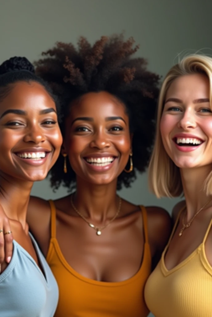 Real image of three women smiling 