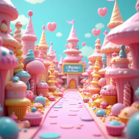  There is a candy paradise ， There were a lot of goodies ,  Lollipop Castle Cake  ,  candy forest , land of sweets,  in a Candy Land style house, land of sweets, trend on behance 3d art, trend on behance 3d art, 3 d styling dinner,  colored pastel 3d ,  3 ...