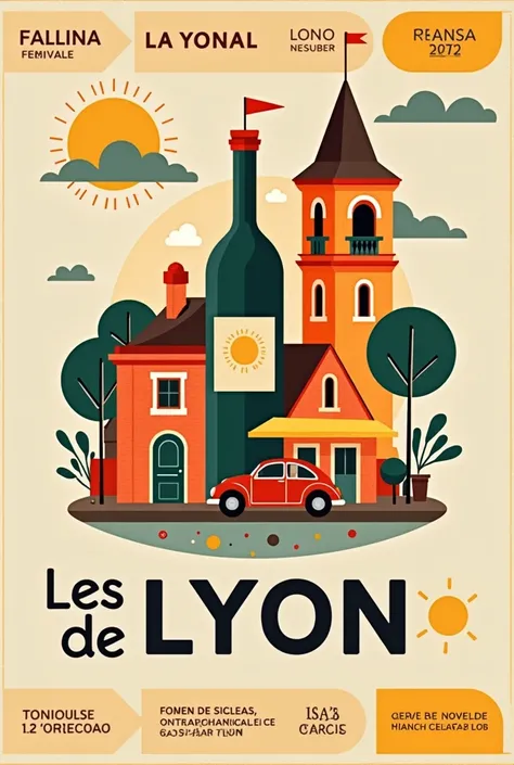 Une affiche pour un post instagram pour un festival selon ce contexte : Festival culture lyonnais se nommant “Les Goûts de Lyon” : Célébrer l’héritage lyonnais en mettant en avant sa gastronomie, son artisanat et ses traditions, tout en offrant une expérie...