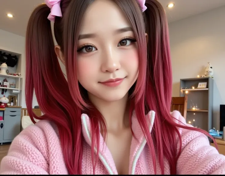  ((Making a pretty face))(( real photoista)) ((  better quality  )) A beautiful girl Gial ((  Bicolor Hair  negro,  long red hair with pigtails and bows ))((body 2  .2))((Chest3  .5))((  shut up 0  .2)) ((  butt 3  .2)) ((  pale white skin  ))((  Bicolor H...