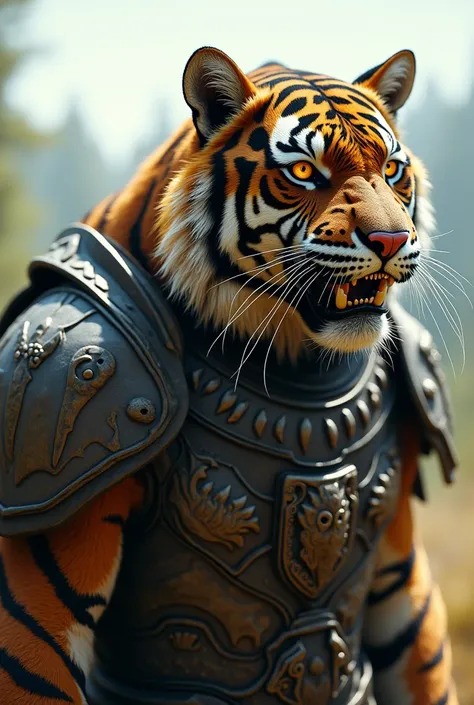 Photo quality　 reality 　It looks like a tiger and has a black pattern、the man in dayrick armor in skyrim