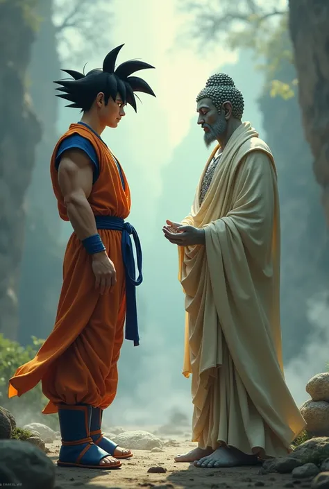 Goku and Buddha face to face 