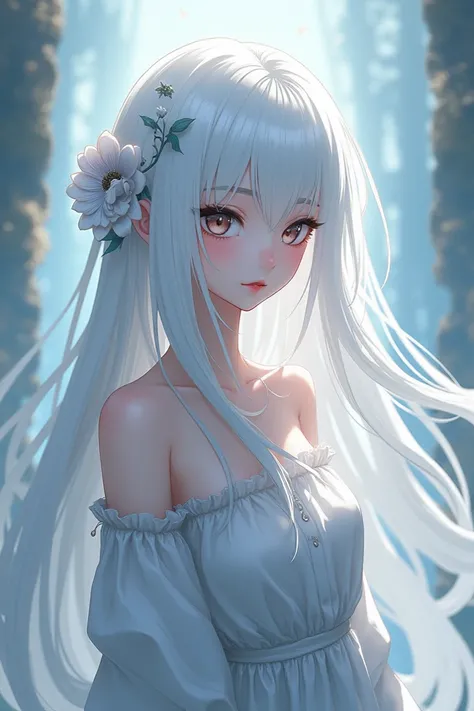 Anime character with white hair 