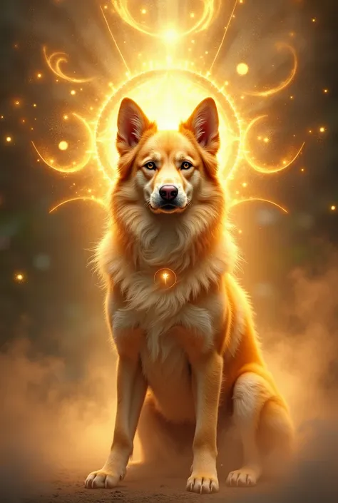 dog　 Spiritual 　Shiny gold