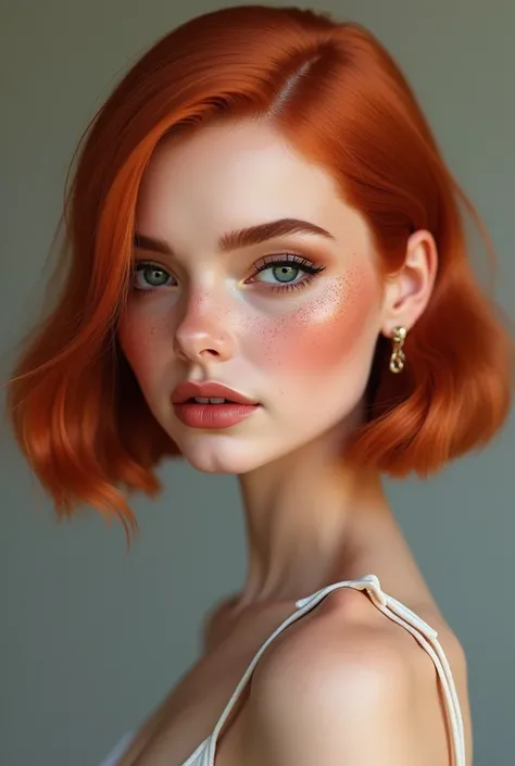 A Barbie redhead with matte skin